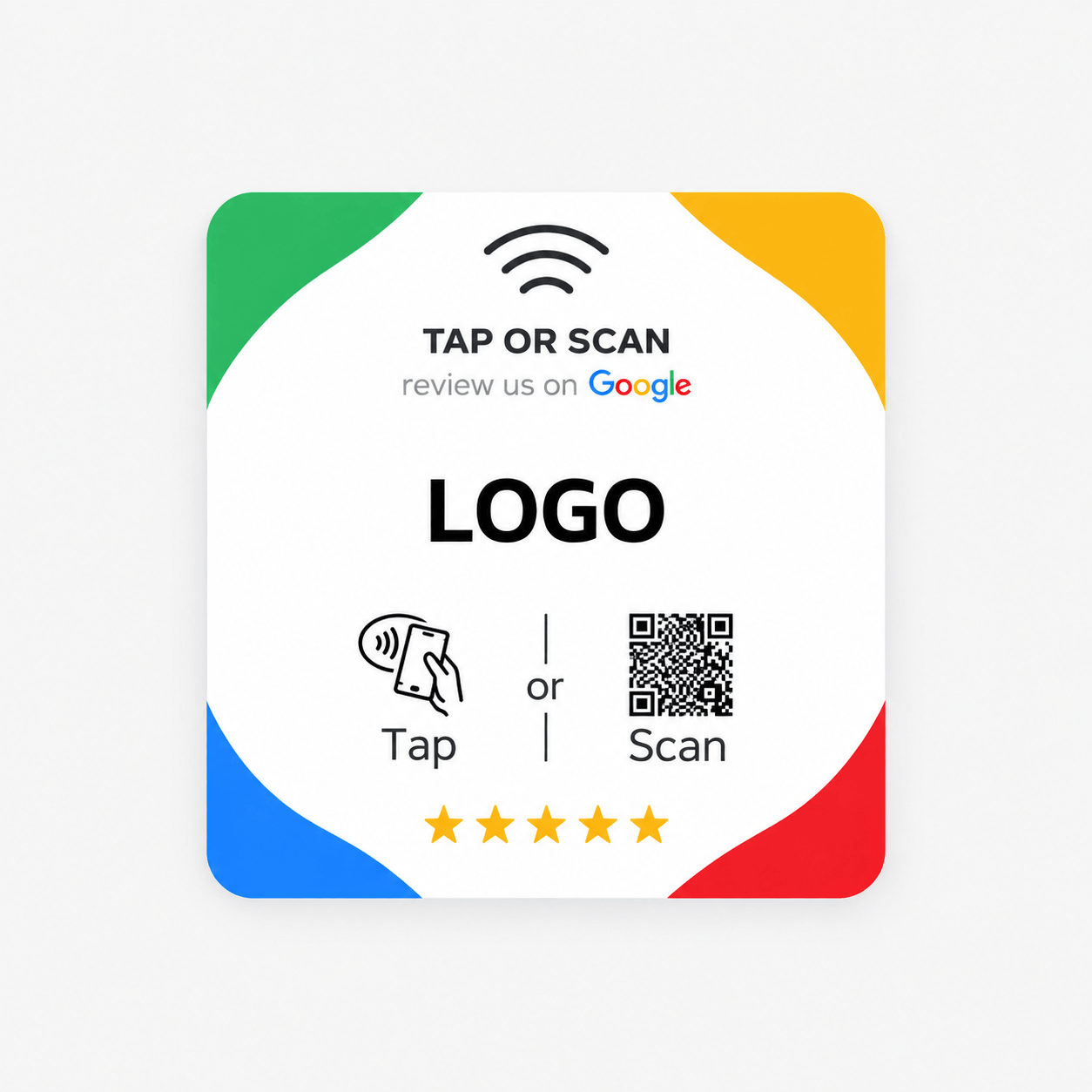 Google Review Sticker PVC Quadrat 100x100mm eigenes Design