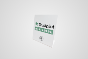 NFC-Aufsteller für TrustPilot Bewertung